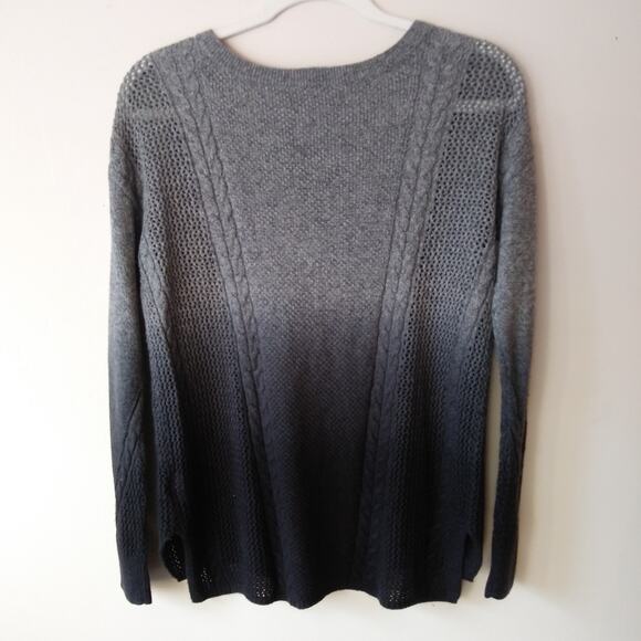 American Eagle Womens XS Ombre Sweater Cotton Wool Blend Gray Blue Loose Knit - Picture 6 of 9